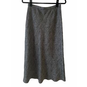Eileen Fisher Heathered Gray Linen Skirt Long
